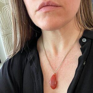 Johnny Was - carnelian fish pendant necklace, 18 inch, sizeable